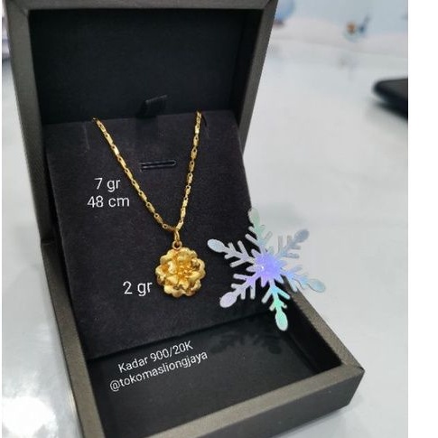 Kalung Nori & Liontin Rose Emas Kadar 900/20k