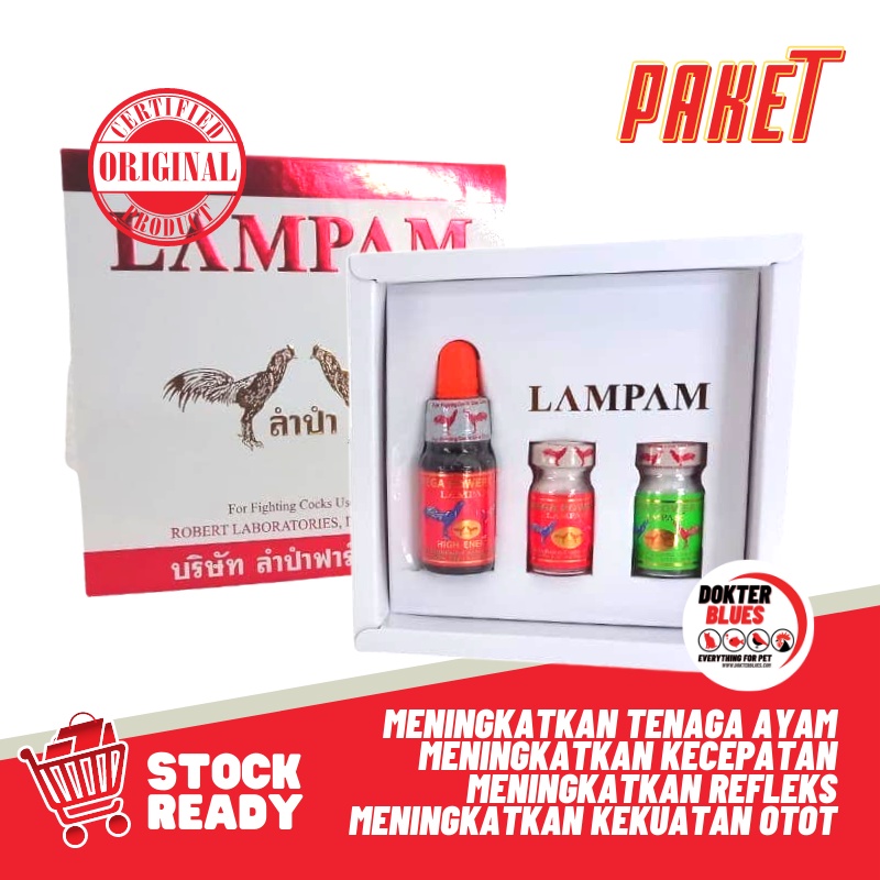 Doping Ayam LAMPAM MEGA POWER COCK SET (Paket) Menguatkan Tenaga Otot Nafas Ayam Bangkok