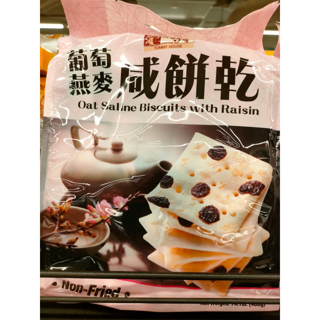

YUMMY HOUSE OAT SALINE BISKUITS WITH RAISIN 400GR [BB]