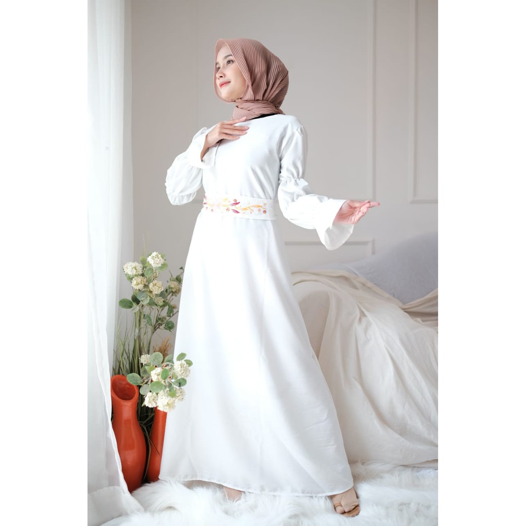 ARABIANA GAMIS BORDIR AZKA ARAB ZHEPY TURKI JETBLACK SAUDI DRESS MUSLIM FASHION MUSLIM