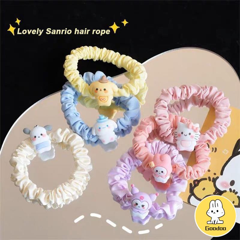 Cincin Usus Kecil Kartun Anjing Cinnamoroll  Cincin Rambut  Gaya Manis Manis Lucu Tali Rambut -Doo