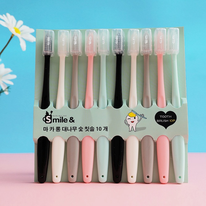 Sikat Gigi Set 10 pcs Arang Putih Eco Friendly Travel Tooth Brush Kepala Kecil Bulu Lembut Sensitif / Sikat Gigi Anak/ Dewasa Bahan Lembut 1 SET ISI 10 PCS / Toothbrush Double Care Sensitive / Sikat Gigi 1 Set Isi 10 Pcs / Toothbrush Sikat Gigi Double