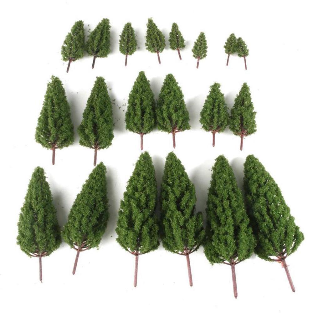 20Pcs Miniatur Pohon Natal Bahan Plastik Warna Hijau 1 20Pcs Miniatur Pohon Natal Bahan Plastik Warna Hijau 1