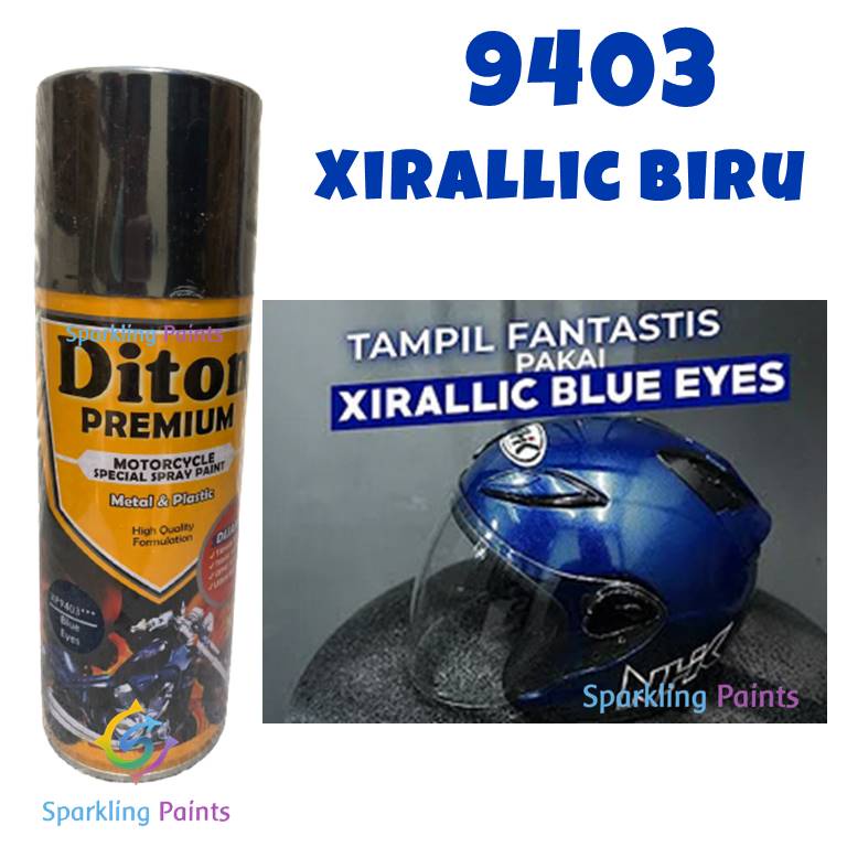 Pilox Diton Premium Xirallic Blue Eyes XP9403 XP 9403 400ml Warna Biru Siralik Siralic Sepeda Motor Mobil Velg Mesin Bodi