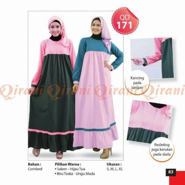 Gamis L Qirani QD 171 Salem Hijau Tua 260.000 Diskon 40%
