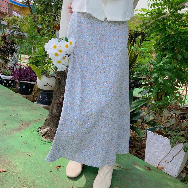 FLORAL SKIRT / KOREAN STYLE /MIDI SKIRT/ SKIRT A LINE