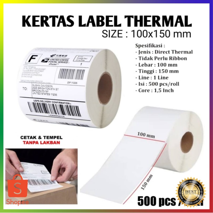 

Best Item KERTAS THERMAL ANTI AIR STIKER LABEL TEMPEL RESI ONLINE KERTAS TERMAL TSC392 Terlaris