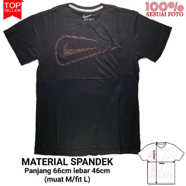 Kaos Distro Unisex Baju Cowok Tshirt Cewek Spandex Hitam Motif NIKE
