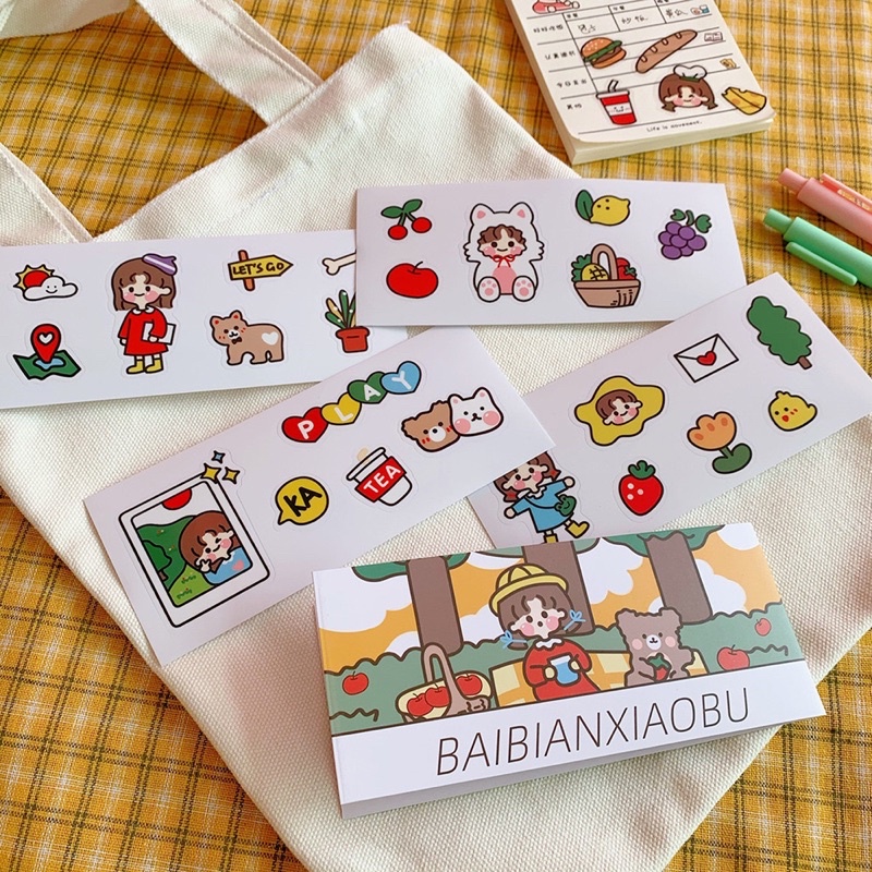 

4 Lembar Sticker Tumbrl Stiker Pack Deco Jurnal Scrapbook