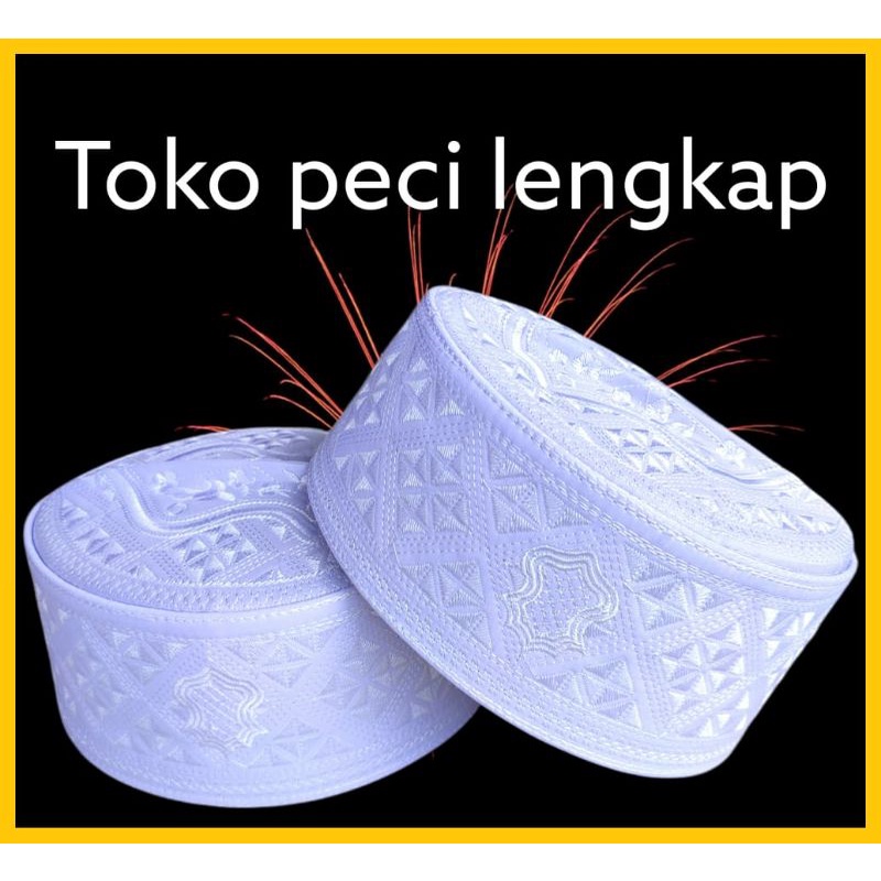 Peci assaghofah/peci asagofah/peci terompah/peci asagofah terompah putih