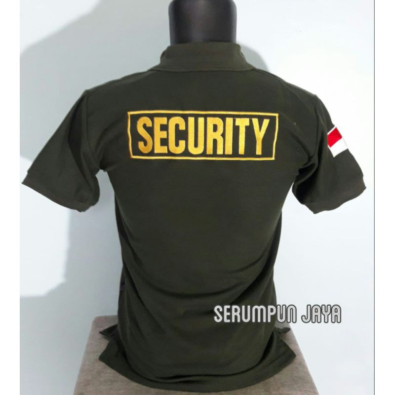 KAOS SECURITY WINGS HIJAU ARMY - KAOS KERAH SECURITY WINGS HIJAU ARMY FULL BORDIR