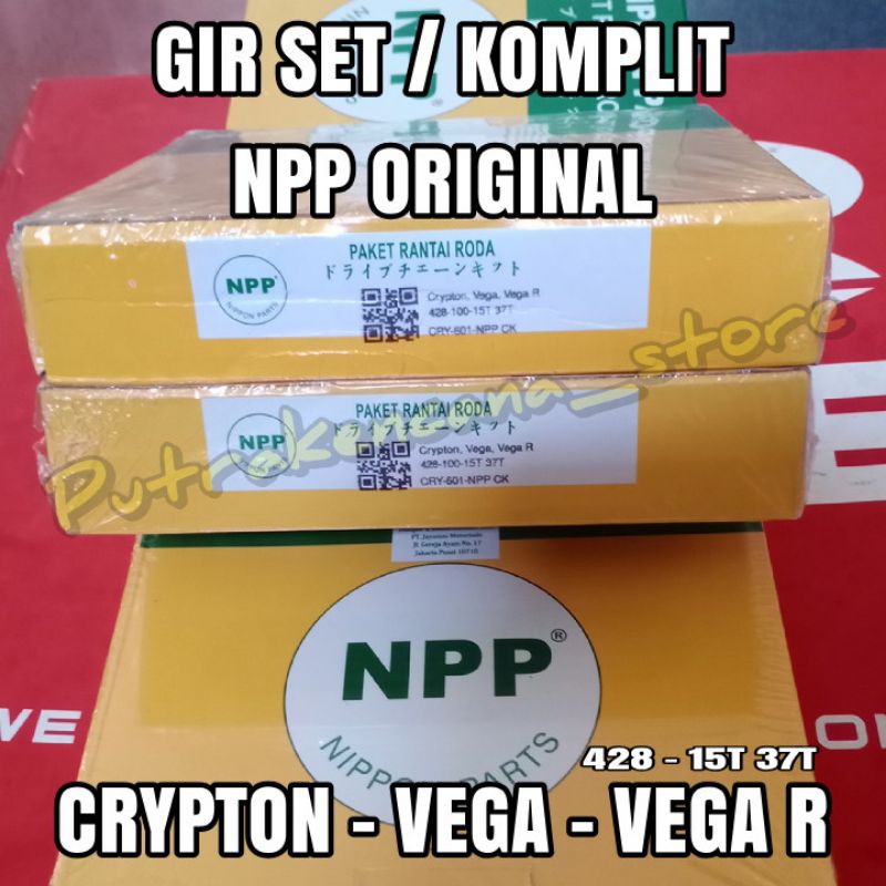 GIR SET KOMPLIT NPP ORIGINAL - VEGA LAMA, VEGA R, CRYPTON, ALFA - GEAR RANTAI GER