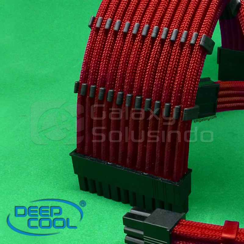 Deepcool ATX 24 Pin Extension Sleeved Cable Red + Cable COMB