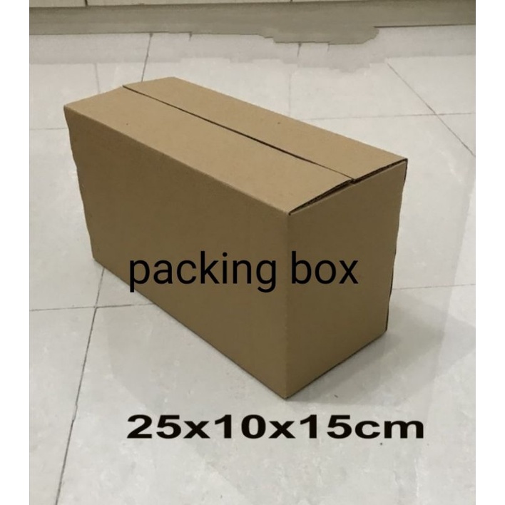 

karton/dus UK.25x10x15cm.single wall.luar polos dalem ada tulisan/gambar