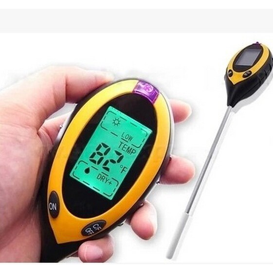 DIGITAL SOIL ANALYZER TESTER METER ALAT UKUR PH TANAH 4 IN 1 BONUS BATERAI