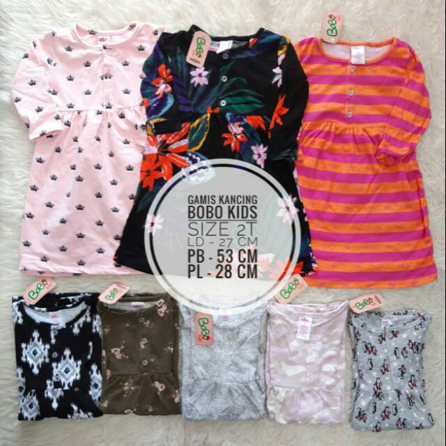 Grosir gamis Kancing Bobo Kids