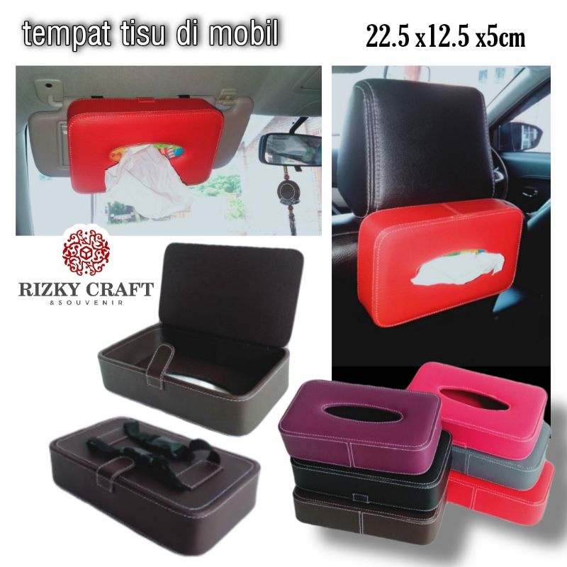 Tempat Tisu Mobil Kulit Sintetis