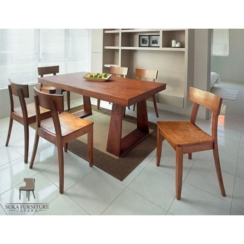 Set Meja Makan 6 kursi