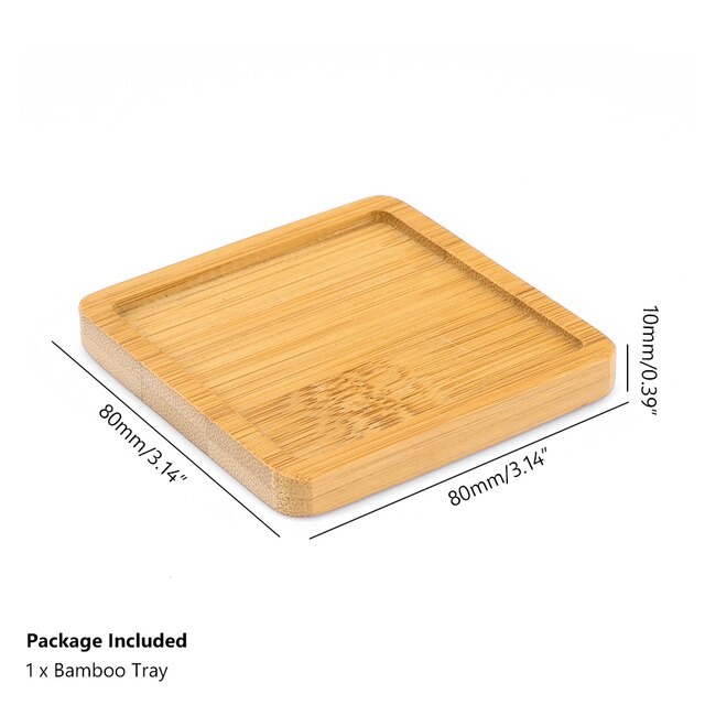 Alas Tatakan Pot Tanaman Dekorasi Minimalism Bamboo Tray Persegi - EQF301 - Wooden