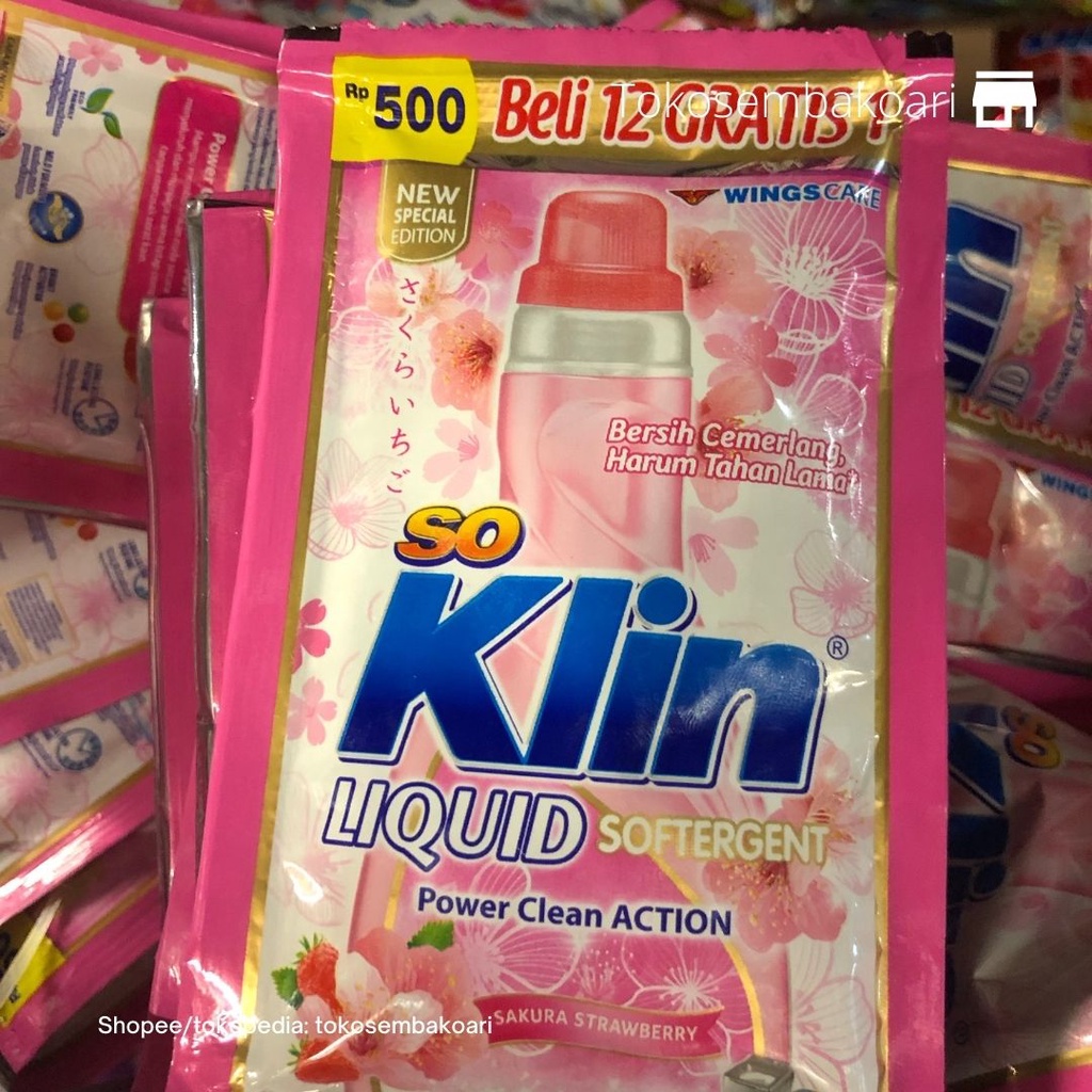 So Klin Deterjen Cair  22 ml x 12 sachet | So klin 500