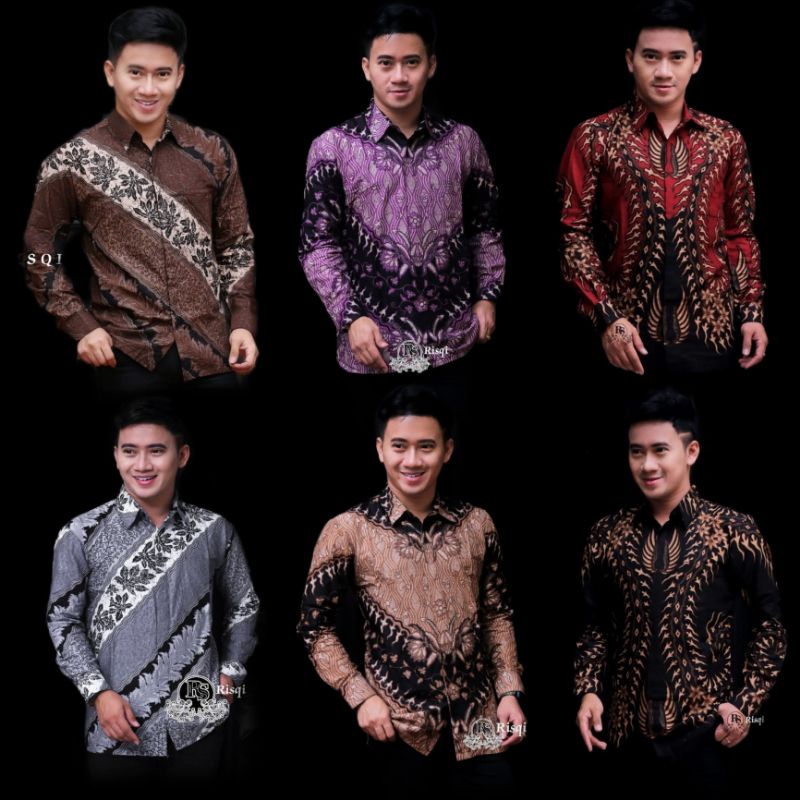 Batik Pria Lengan Panjang BATIK HARUM HRB026 motif KERATONAN Kode 002 size M L XL XXL Reguler