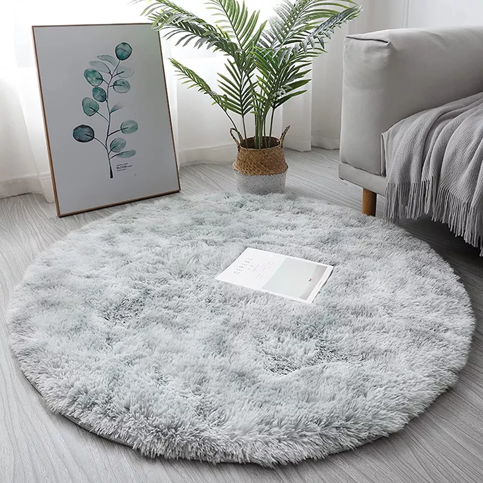 Karpet Bulu Rasfur Bulat / Karpet Bulat Bulu Lembut Bahan Premium / Karpet Kamar Bulat