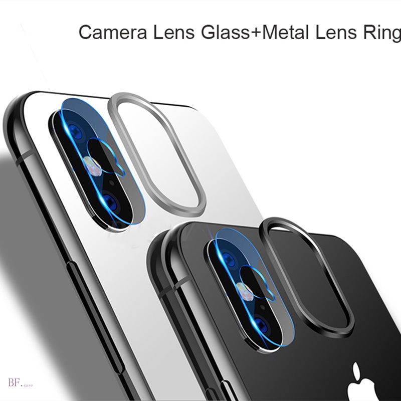 Frame Metal + Tempered Glass Elastis Pelindung Lensa Kamera Untuk Iphone 7 8 Plus X XR XS Max SE2 SE3