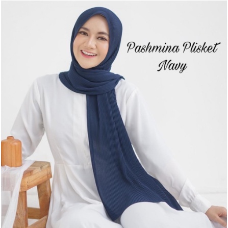 Pashmina Plisket Lidi Ceruty Baby Doll FULL TANPA GARIS TENGAH Pleats Plisir premium