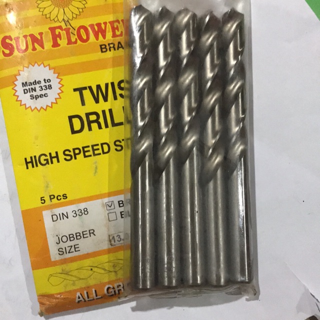 Mata Bor Besi SUN FLOWER 13mm - Hss Twist Drill Bit 13mm Bunga (1 pcs)