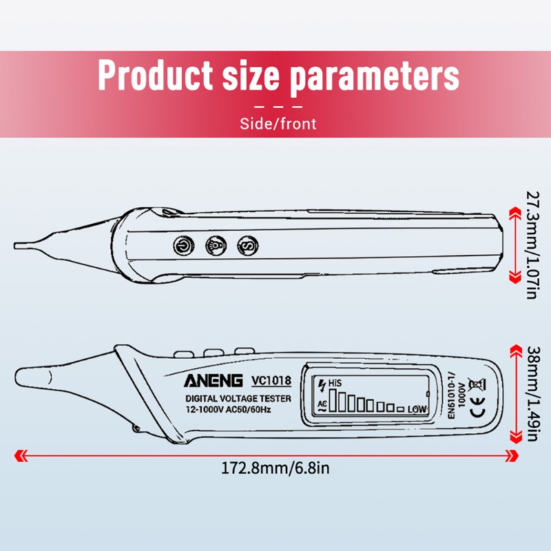 Btsg AC/DC Voltage Detector Pensil Tes Kontinuitas Elektrik Dengan Lampu Suara