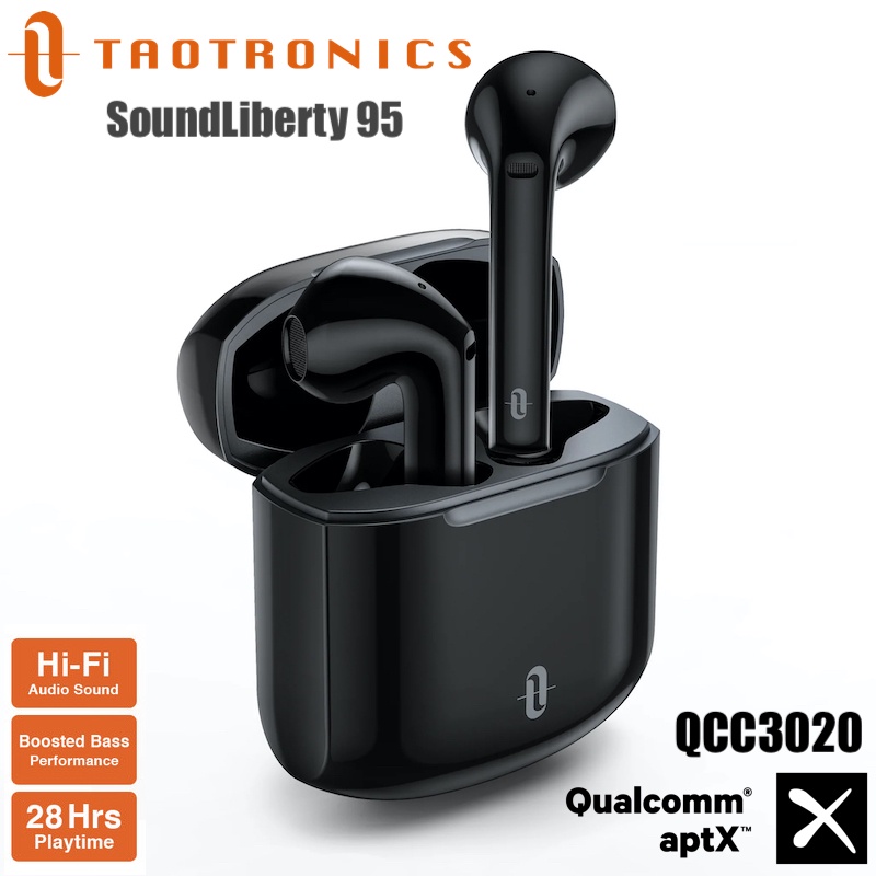 Premium TWS AptX TaoTronics SoundLiberty 95 Clear Mic Noise Cancelling HiFi Bluetooth Headset