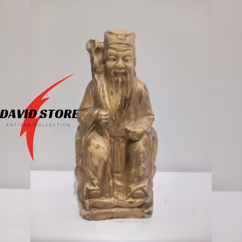 Patung Dewa Bumi Te Cu Kong Resin Kuno Jadul Antik