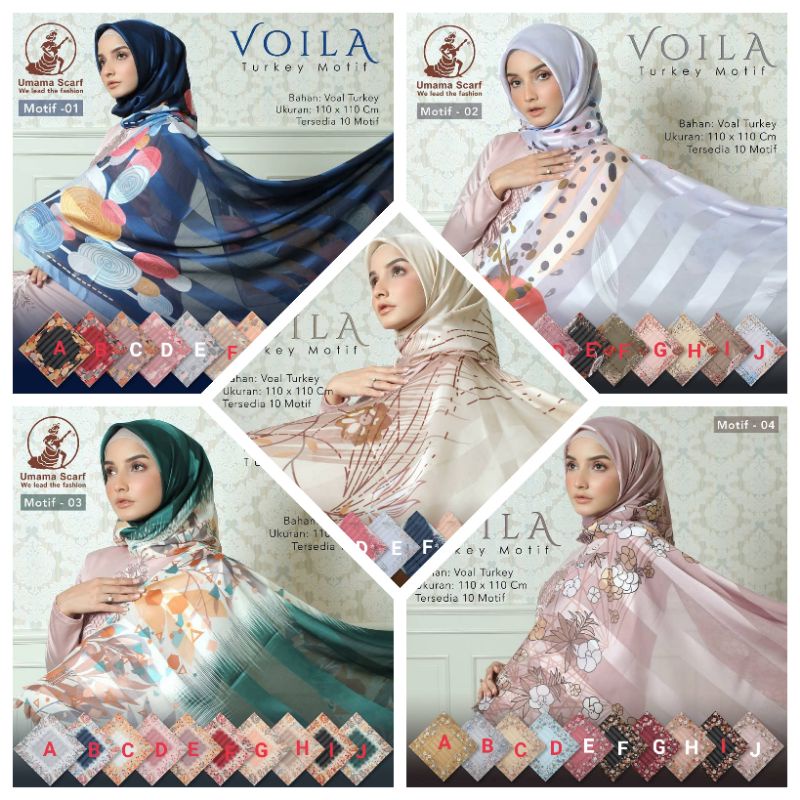 Hijab Segiempat UMAMA VOILA TURKEY Motif