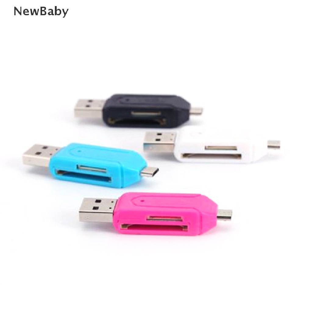 2in1 Adapter Card Reader Micro USB 2.0 OTG SD TF Untuk Handphone Android Samsung