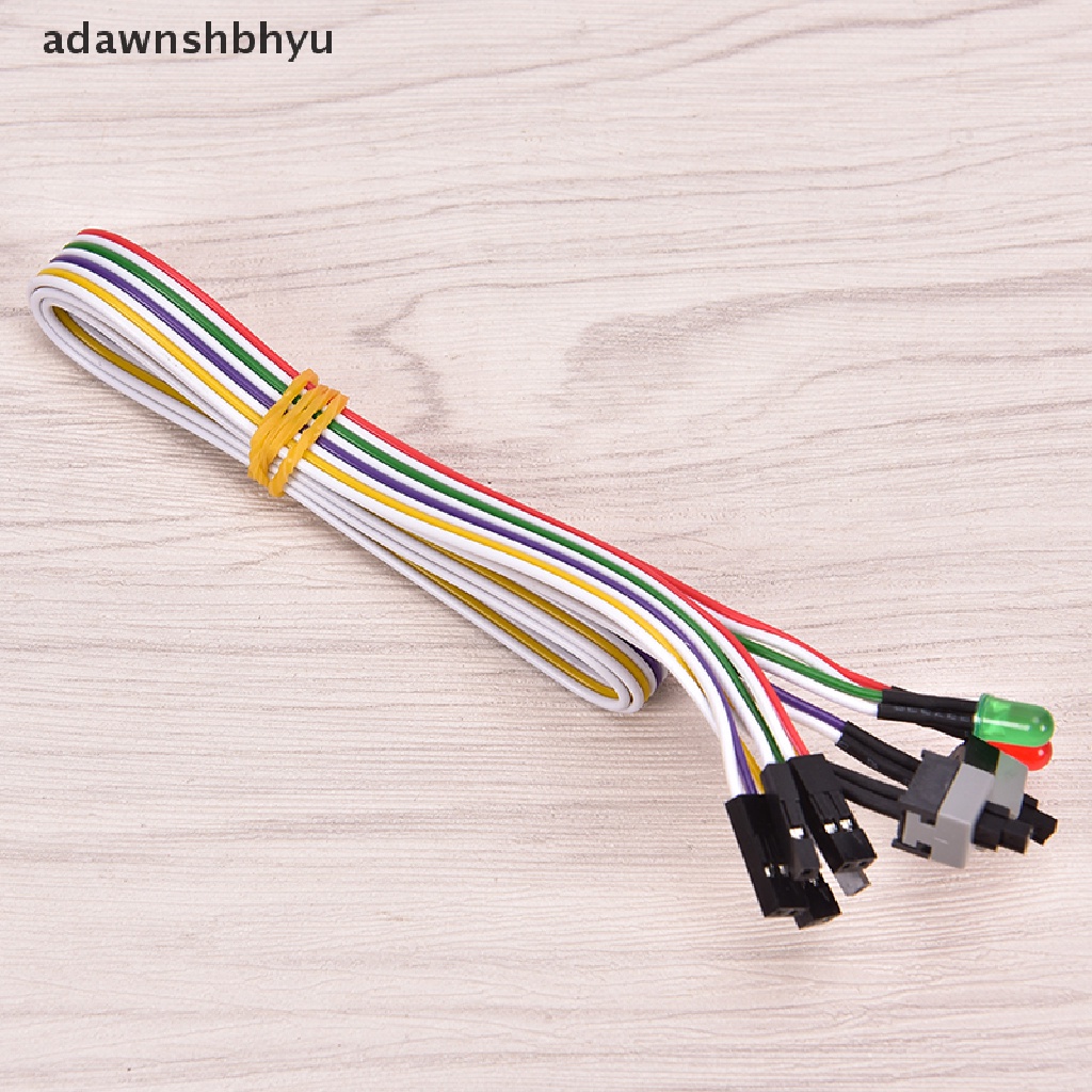 Adawnshbhyu ATX PC Compute Motherboard Kabel Listrik 2switch On/Off/Reset w/Lampu LED 68cm