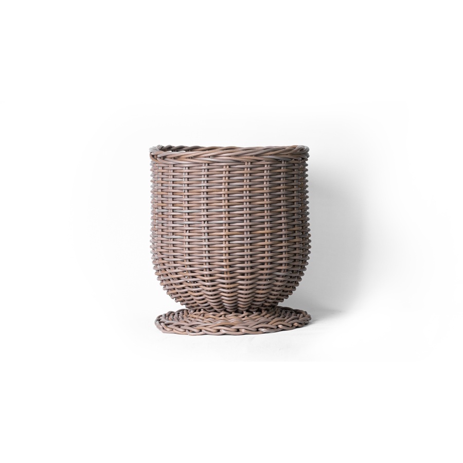 Pot Pedestal Basket in Bright Grey - Medium