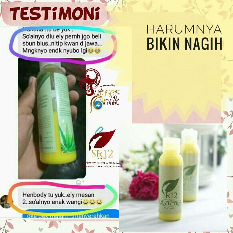 LOTION PEMUTIH KULIT CERAH LEMBUT BPOM / WHITENING BODY LOTION SR12 / LOTION PENCERAH AMAN &amp; ALAMI