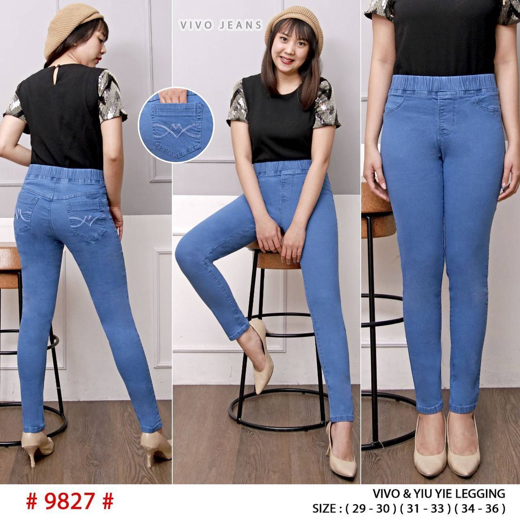 Vivo Jeans - LEGGING (LIGHT BLUE) Uk 31/32/33 & 34/35/36