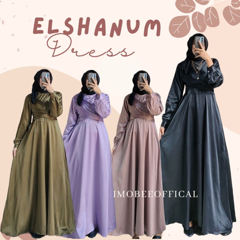 ELSHANUM DRESS // DRESS SATIN IKAT VIRAL // GAMIS LAYER IKAT