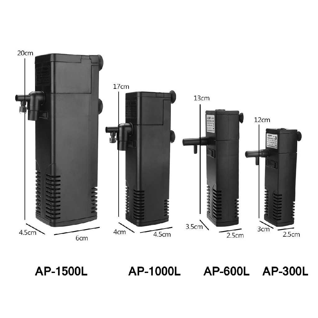HiDOM AP-300L - Internal Submersible Aquarium Filter - 200L Per Jam