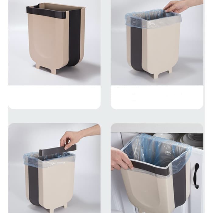 Foldable Hanging Trash bin Tempat sampah Dapur gantung dapat dilipat