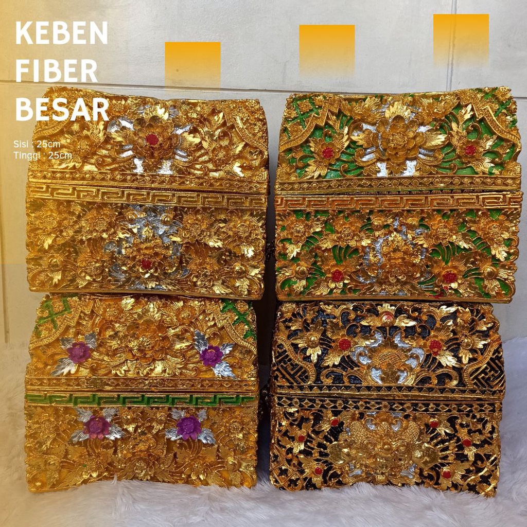 SudanBali Keben Fiber Kotak Besar Ukir Bali Wadah Sodan Keben Pejati