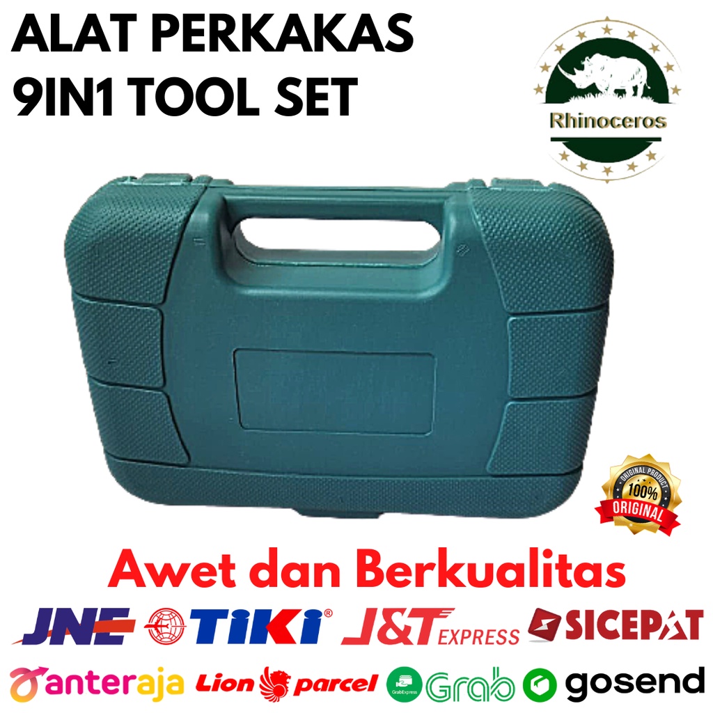 Toolkit Set Perkakas Tukang Alat Tukang 9in1 Tool Set Alat Pertukangan