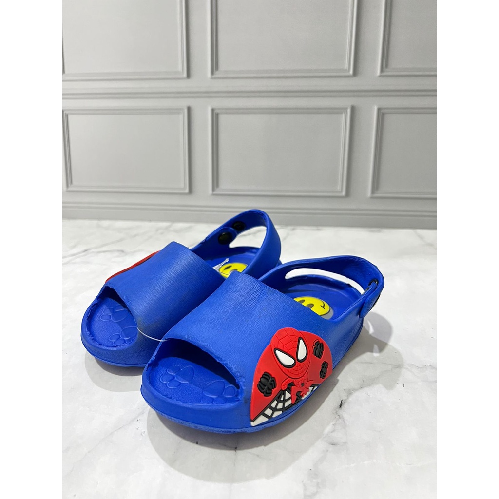 YT-725D-8 Sandal Bunyi Cit Cit Anak Cowok / Sandal Selop Anak Laki-Laki Karakter Spiderman Merek Yutu Size 19-24