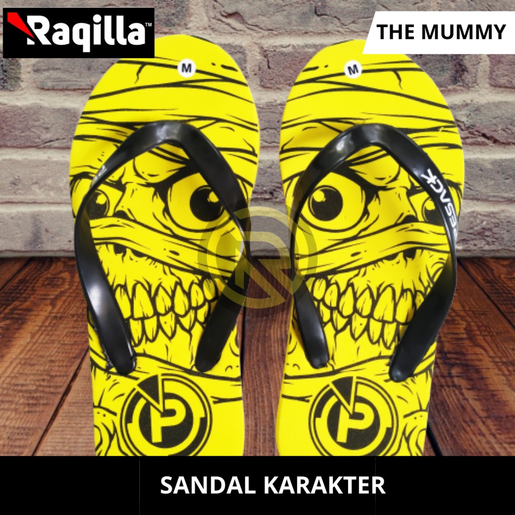 Sandal Jepit pria unik / Sandal Pria / Sandal Motif The Mummy terbaru