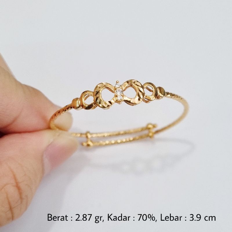 2.87 gr - Gelang Emas Bayi Adjust Kadar 70% (16K) - DT