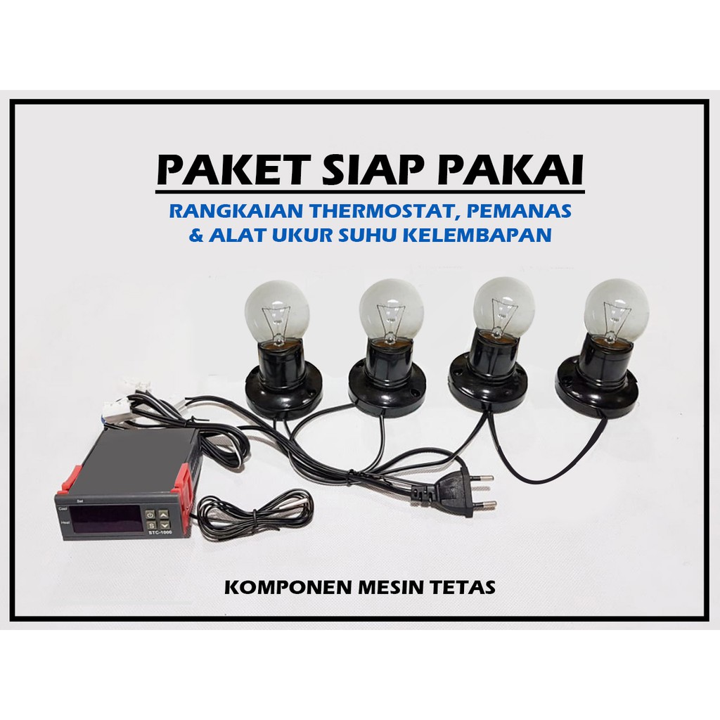 Paket Siap Pakai 4P STC Thermostat Termostat Pemanas Thermo-Hygrometer Mesin Tetas Telur