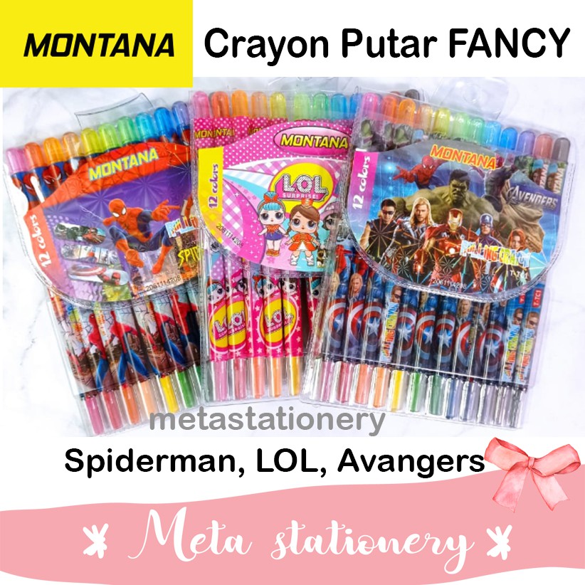 

Crayon Putar Fancy Panjang Karakter 12 warna