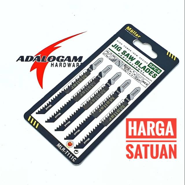 Mata Jigsaw Mollar T111C - Jigsaw Blade Kayu Basic For Wood