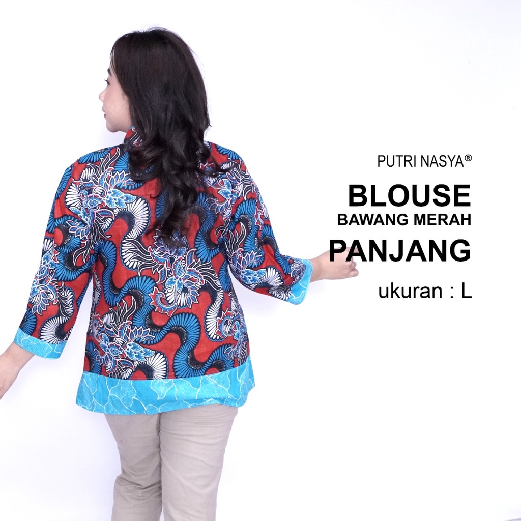 Atasan Batik Jumbo Wanita Kerja Blouse Big Size Batik Wanita S-M-L-XL-2L-3L-4L-5L-6L-7L Blus Jumbo Kerja Seragam Batik / Atasan Batik Kantor Super Big LD 140 Bahan Katun Formal / Pakaian Batik Kekinian Model Terbaru Wanita Trendy Modern